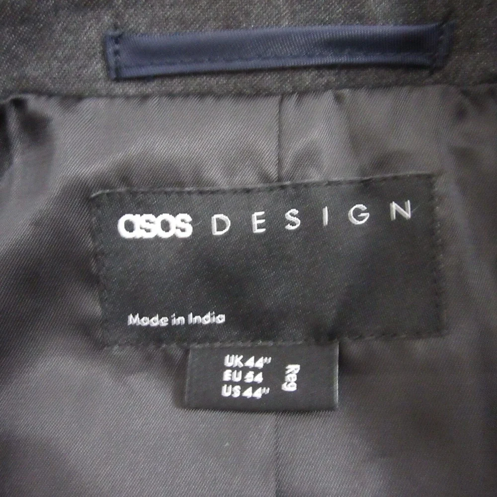 ASOS DESIGN Blazer‎ Mens 44 Grey Two Button Notch Lapel Formal Sport Coat